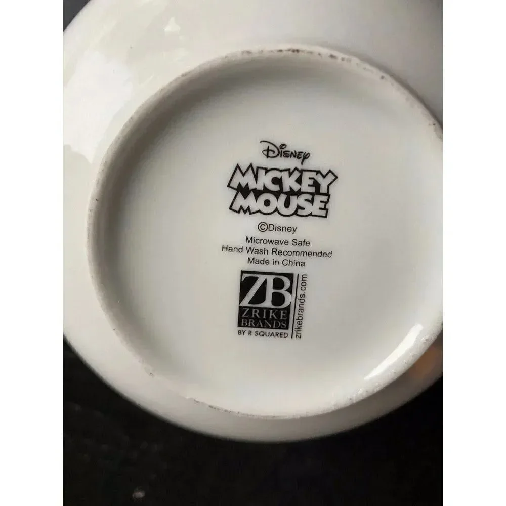 Set Of 4 DISNEY MICKEY MINNIE MOUSE Christmas Soup Snowflakes Red Scarf Bowl NEW
